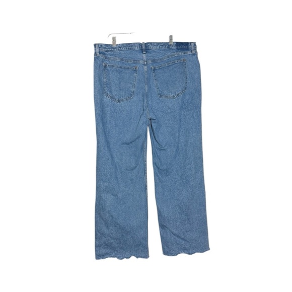 Abercrombie & Fitch 90s Relaxed Jean High Rise Size 34 / 18 LONG Blue Wash Wide - Picture 2 of 10